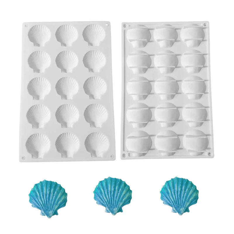 Meibum Marine Theme Silicone Cake Molds – Shell & Pearl Design, Food-Grade Baking & Cake Decorating Tools