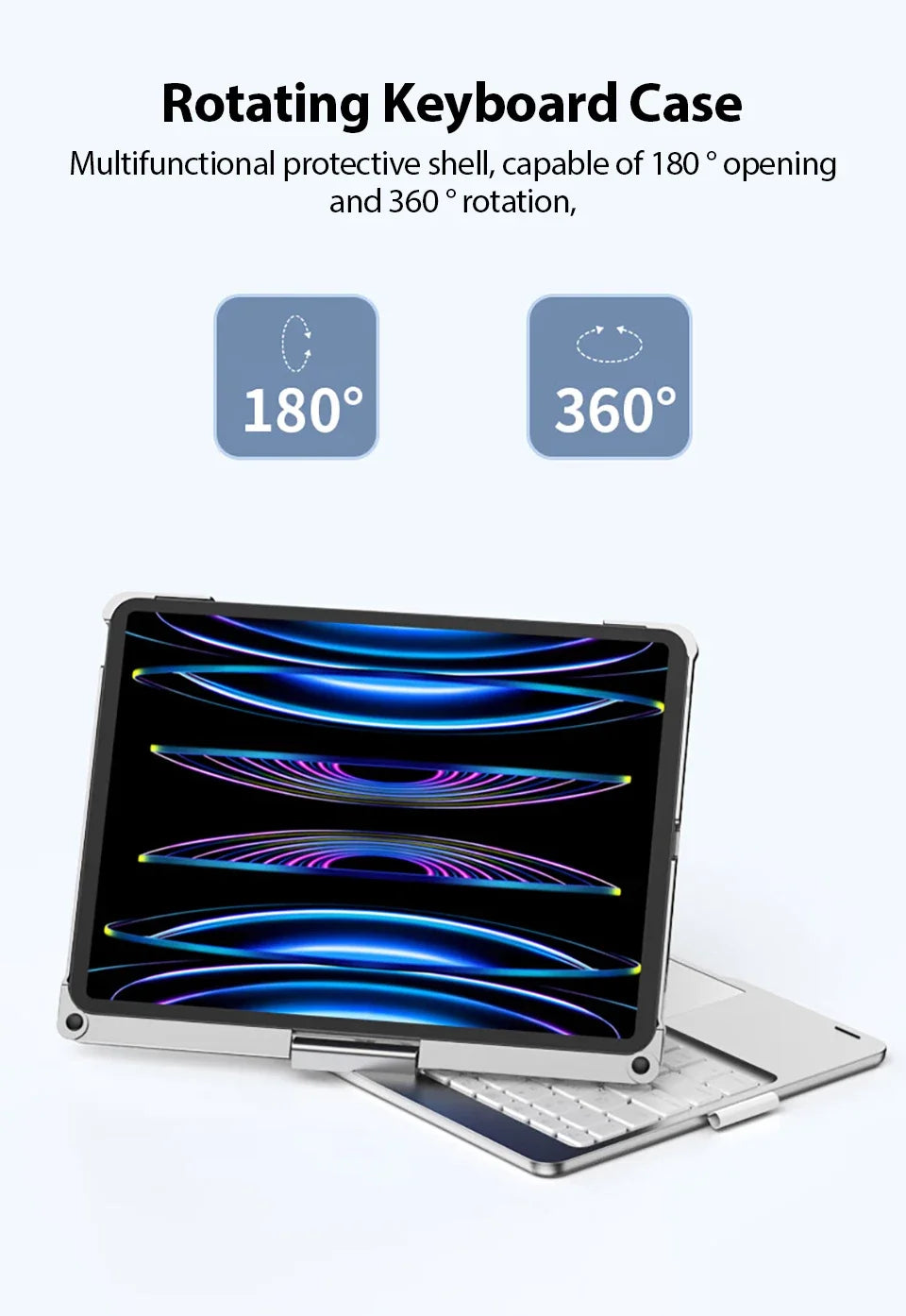 Magic Keyboard Case for iPad Air & Pro – Backlit Keyboard Cover for 11" & 12.9" (2024 M2, 7th-10th Gen)
