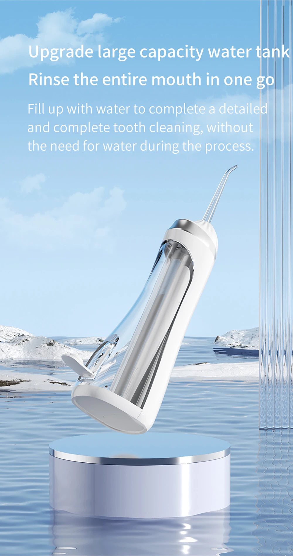 Teeth Water Flosser – Portable Electric Oral Irrigator for Home Dental Cleaning, Rechargeable & Waterproof