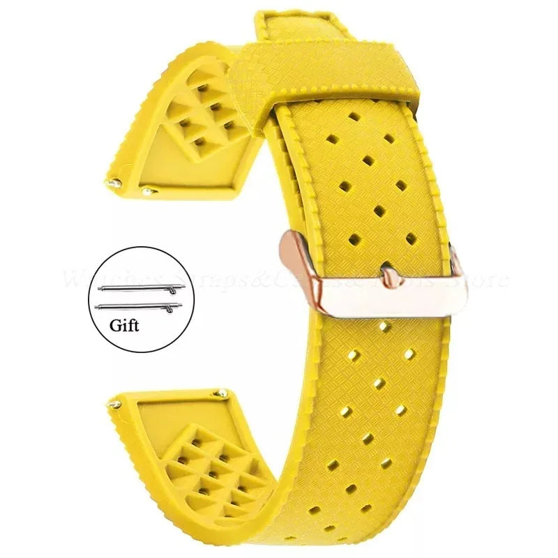 Premium Tropic Silicone Watch Strap – 20mm & 22mm Quick Release Waterproof Rubber Bracelet for Seiko, Oris & Omega