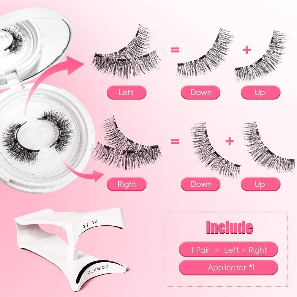 Vipuda Magnetic Eyelashes – Reusable Thick False Lashes with Magnets & Tweezer, Soft Eyelash Extensions