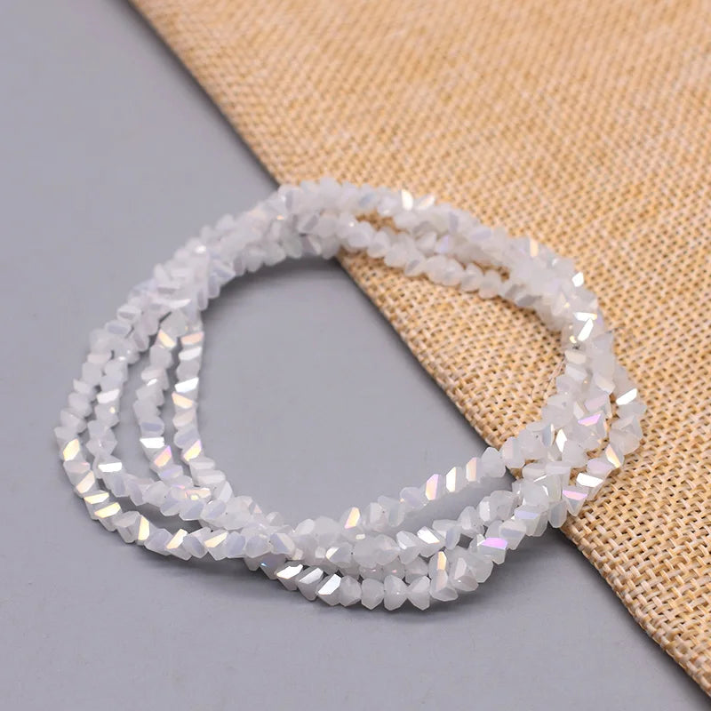 Yanqi Triangle Crystal Beads - 38 Colors 4mm Loose Glass Beads for DIY Jewelry Making Earrings Necklace Crafts