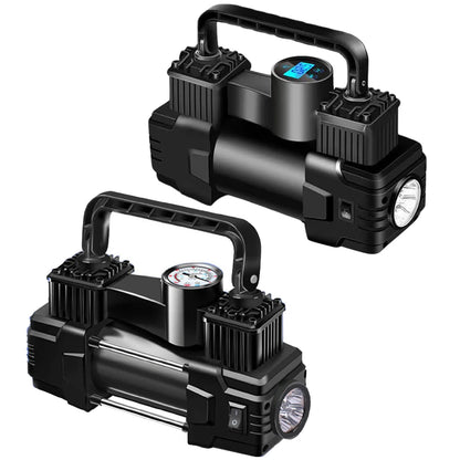 12V 150PSI Mini Air Compressor – Dual Cylinder Heavy Duty Tire Inflator with LED Light, Car Electric Pump