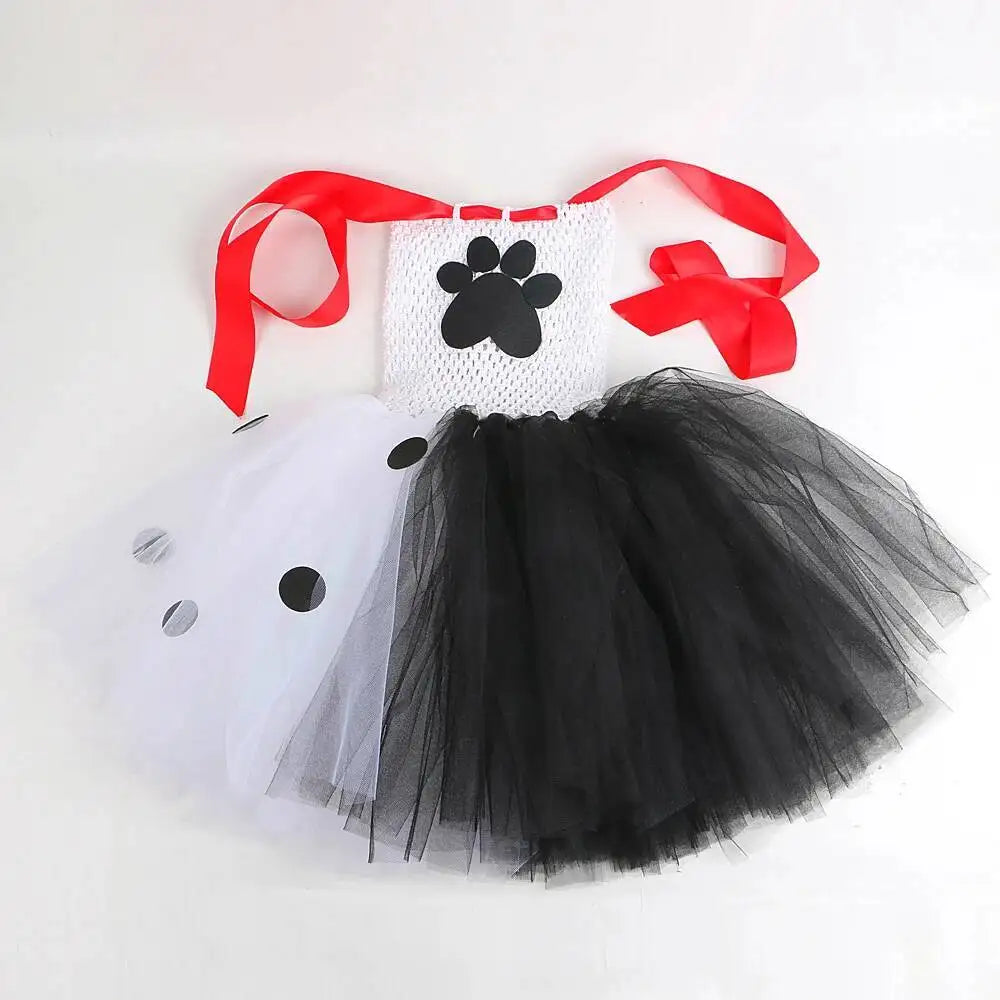 Dalmatians Dog Tutu Dress - Cute Spotted Puppy Costume for Baby Girls & Kids