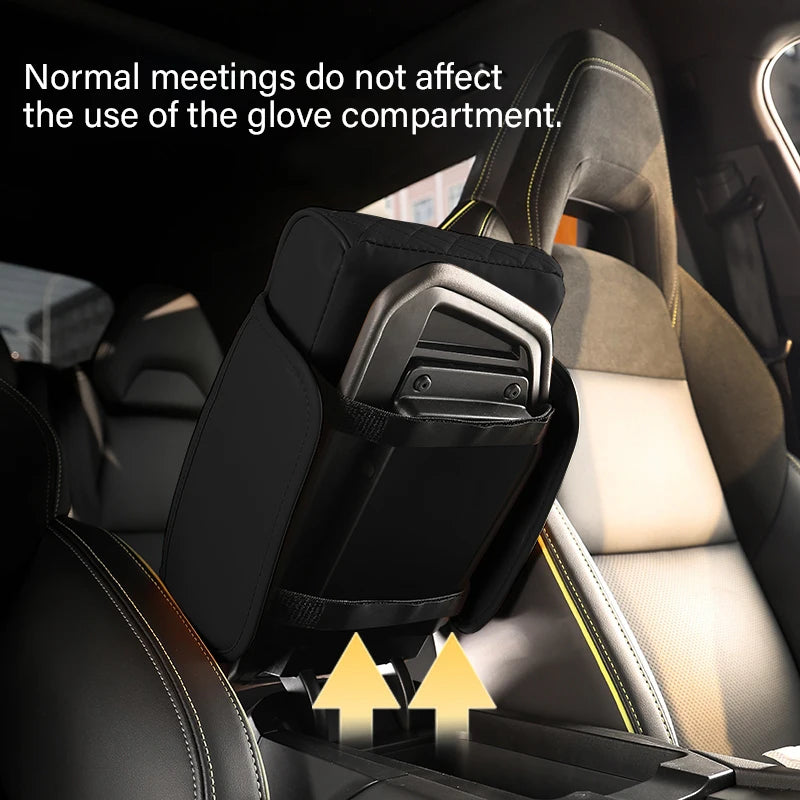 Universal Car Center Console Armrest Cushion – Heightening Pad with 2 Cup Holders, All-Season Auto Armrest Pillow Cover for Comfort & Storage