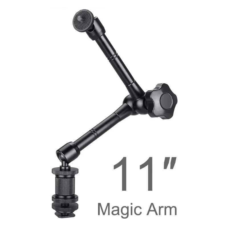 Super Clamp with 7"/11" Adjustable Magic Arm | Articulating Mount for Monitor, LED Light, DSLR Camera, Flash & LCD Video Gear