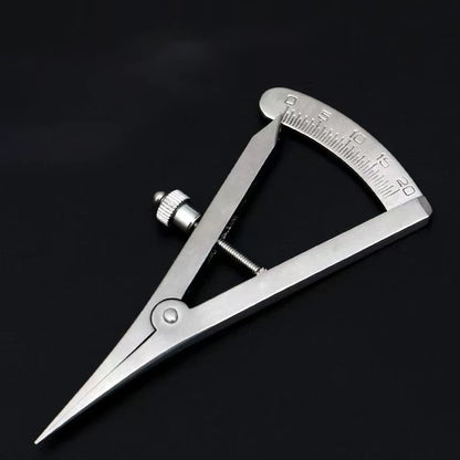 Dental Caliper Gauge Stainless Steel Dentist Measuring Ruler Tool – Curved & Straight Head Surgical Lab Instrument
