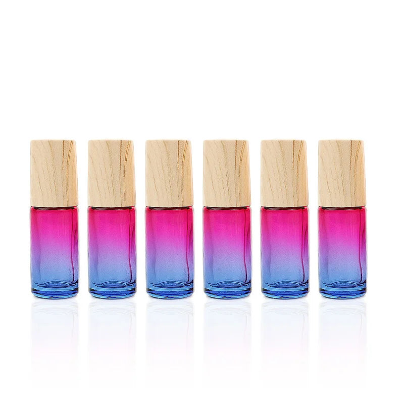 5/10/20/30/50pcs 5ml Glass Roll-On Bottles — Gradient Empty Roller Ball Bottles for Essential Oils & Travel