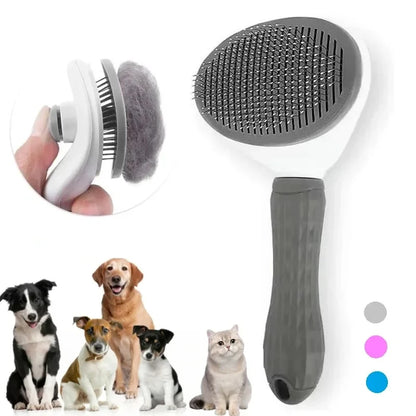 Self-Cleaning Pet Grooming Brush - Dog & Cat Hair Remover Comb for Deshedding and Dematting