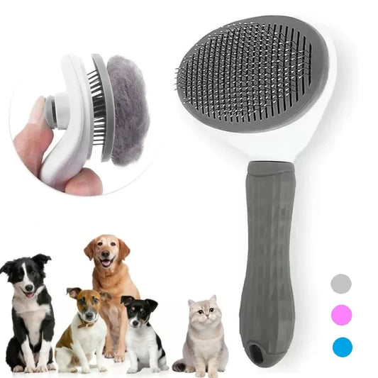 Self-Cleaning Pet Grooming Brush - Dog & Cat Hair Remover Comb for Deshedding and Dematting