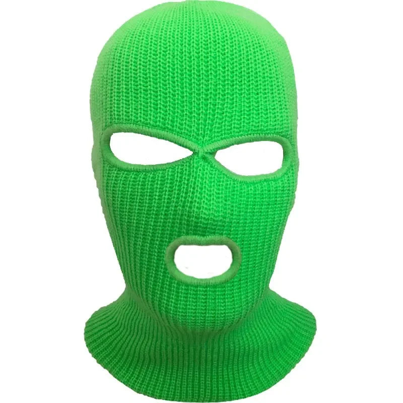 Full Face Cover Ski Mask Hat - 3 Holes Balaclava, Windproof Knit Beanie for Army, Tactical, and Winter Warmth, Unisex