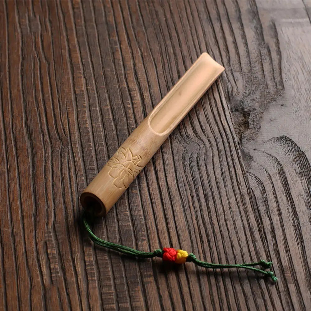 Japanese-Style Natural Bamboo Rattan Tea Scoop – Tea Shovel, Leaves Chooser, Honey & Coffee Spoon, High-Quality Holder