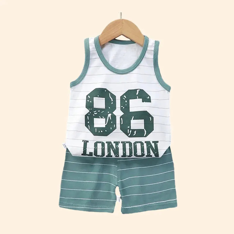 Kids Summer Vest & Shorts Set - Cotton Sleeveless T-Shirt Outfit for Boys & Girls
