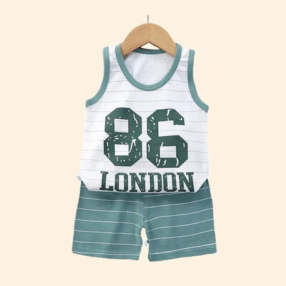 Kids Summer Vest & Shorts Set - Cotton Sleeveless T-Shirt Outfit for Boys & Girls