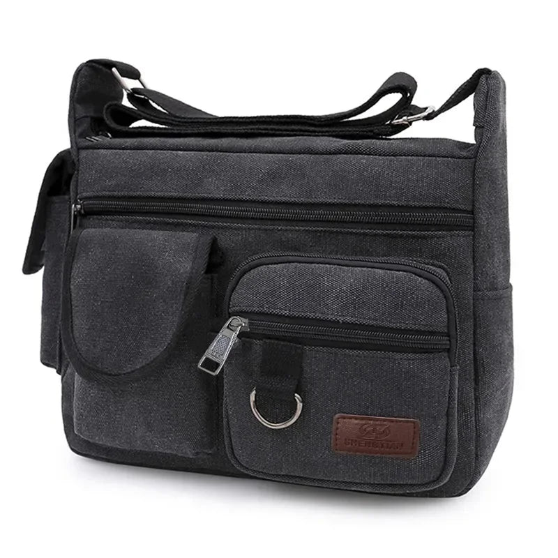 Men's Casual Sling Bag – Vintage Crossbody Messenger Shoulder Bag for Travel & Outdoor Use
