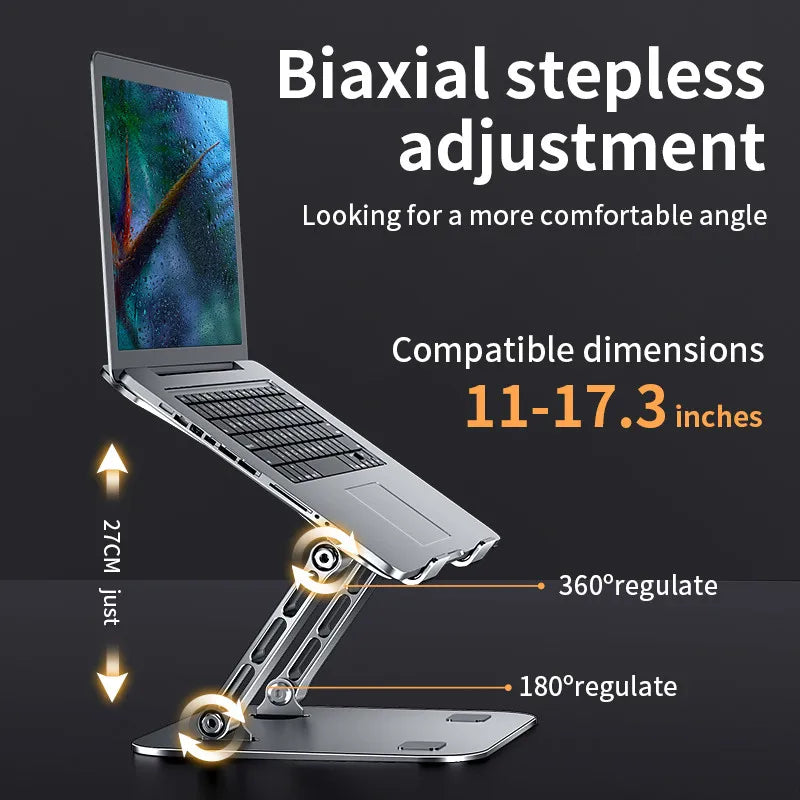 Adjustable Aluminum Alloy Phone & Tablet Stand | Portable Folding Design | Supports Devices up to 17" | Cooling Feature | Laptop & Tablet Support