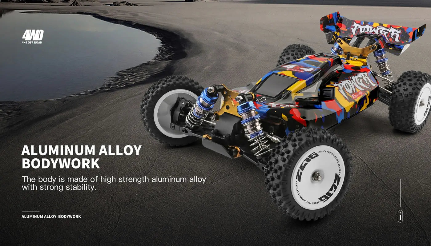 New WLtoys 124007 1/12 Brushless RC Car — 4WD 75KM/H Off-Road Drift with 2.4G One-Hand Remote, Racing Toy for Kids & Boys Gift
