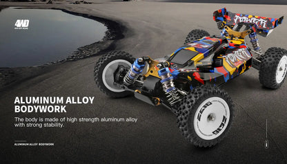 New WLtoys 124007 1/12 Brushless RC Car — 4WD 75KM/H Off-Road Drift with 2.4G One-Hand Remote, Racing Toy for Kids & Boys Gift