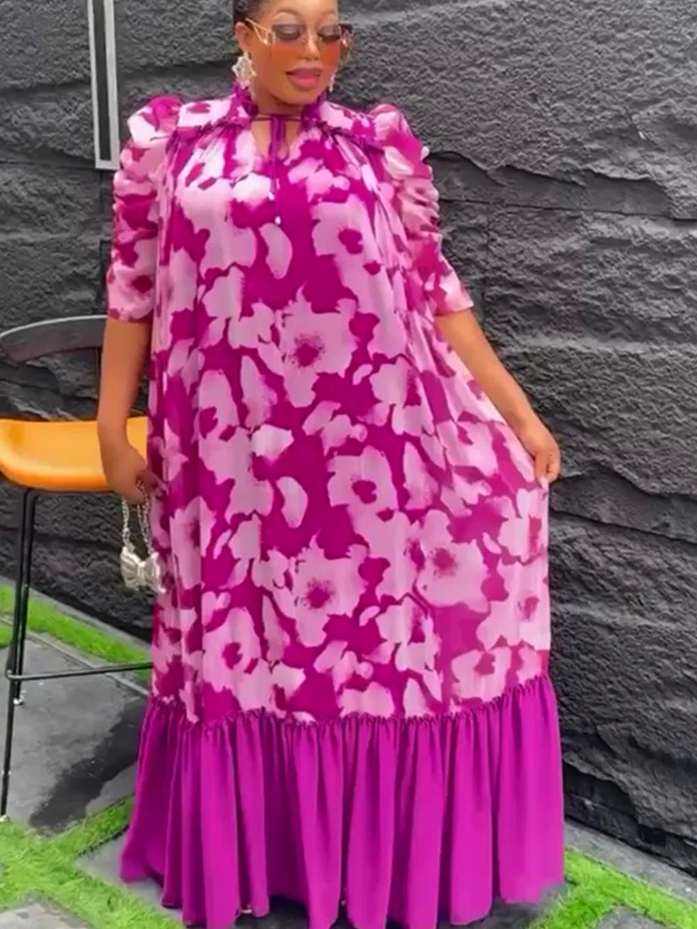 Plus Size African Party Dresses for Women 2026 - Summer Dashiki Ankara Print Muslim Maxi Gown
