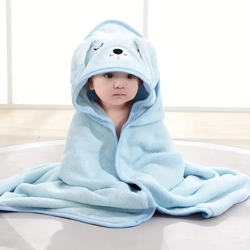 Animal Baby Bathrobe – Soft, Quick-Absorbent Hooded Coral Velvet Sleeping & Cuddle Robe for All Occasions