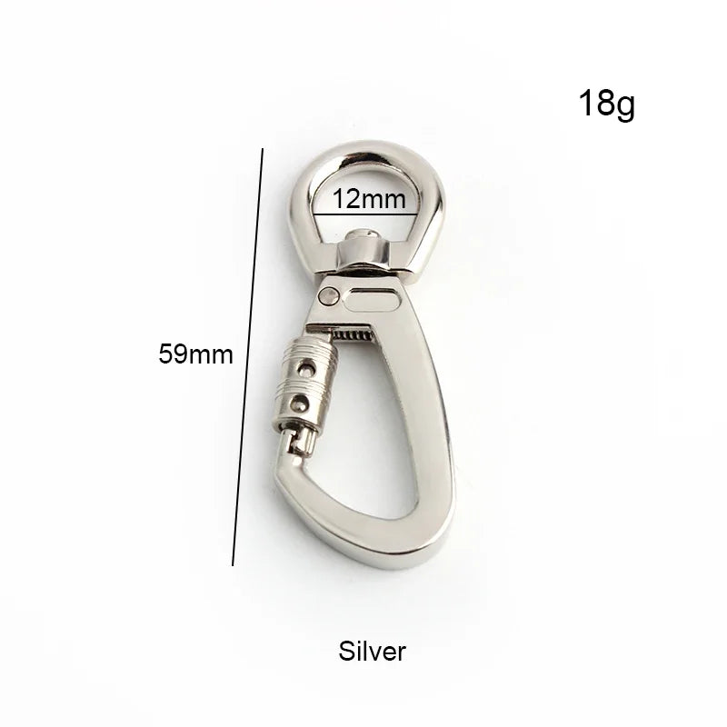 Auto-Locking Dog Leash Carabiner Clip – Swivel Rotating Ring Pet Hook for Outdoor Walking, Keychain & Pet Accessories