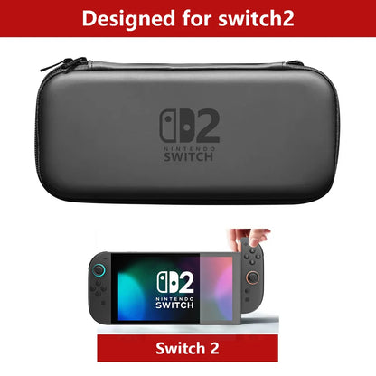 Slim Waterproof Carrying Case for Nintendo Switch 2 (2025) — EVA Hard Shell Protective Storage Handbag for Accessories