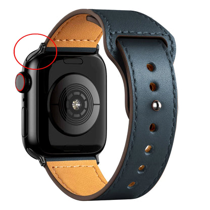Leather Band for Apple Watch Ultra 2 – Compatible 49mm/45mm/44mm/41mm/40mm/38mm, Wrist Bracelet Strap for iWatch Series 3–9, SE, 4, 5, 6, 7, 8 & 9