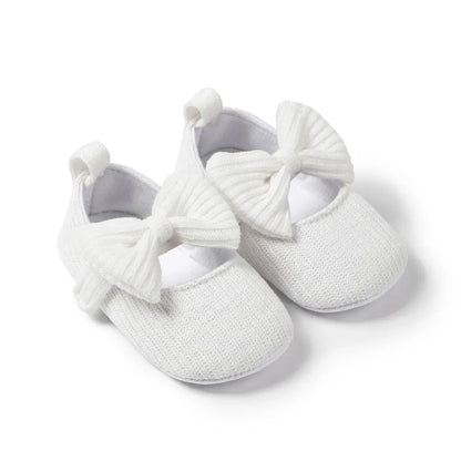 Meckior Baby Girl Shoes — Spring & Autumn Cotton Sole Moccasins with Bow, Anti-Slip First Walkers for Newborns & Toddlers
