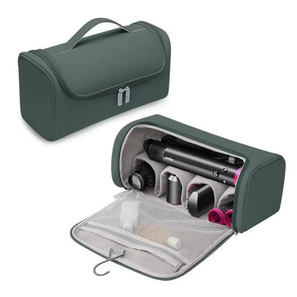 Portable Hanging Hair Dryer Case – Waterproof Non-Slip Storage Bag with Hideable Hook & Large Capacity for Hair Tools