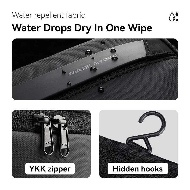 Men's Travel Toiletry Bag: Business Trip Essentials, Dry-Wet Separation, Waterproof Makeup Storage, Fitness & Bath Bag - L_MR86 Wash Bag