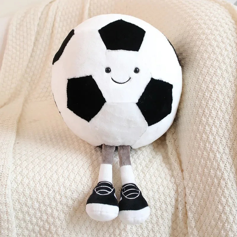 CM Sports Plush Toy — Football & Basketball Dolls, Creative Pillow & Interactive Pet Ball for Dogs & Cats
