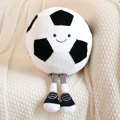 CM Sports Plush Toy — Football & Basketball Dolls, Creative Pillow & Interactive Pet Ball for Dogs & Cats