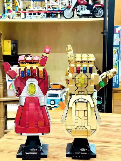 Marvel 32cm Iron Man Nano Gauntlet Building Blocks – Thanos Infinity Gloves DIY Puzzle Plastic Figure Toy