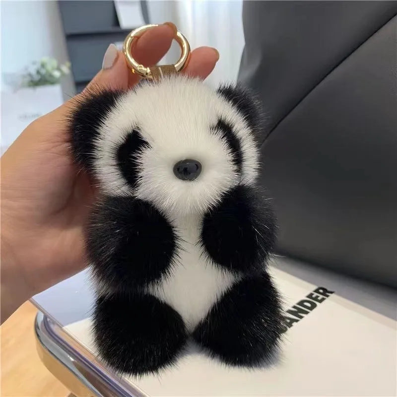Cute Panda Plush Keychain - Cartoon Bag Pendant, Car Key Charm & Fashion Accessory Gift for Girls