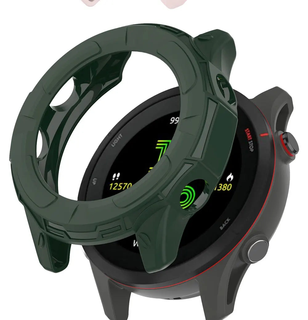 TPU Case & Tempered Glass Screen Protector for Garmin Forerunner 255/255S/955 – Protective Bumper Cover