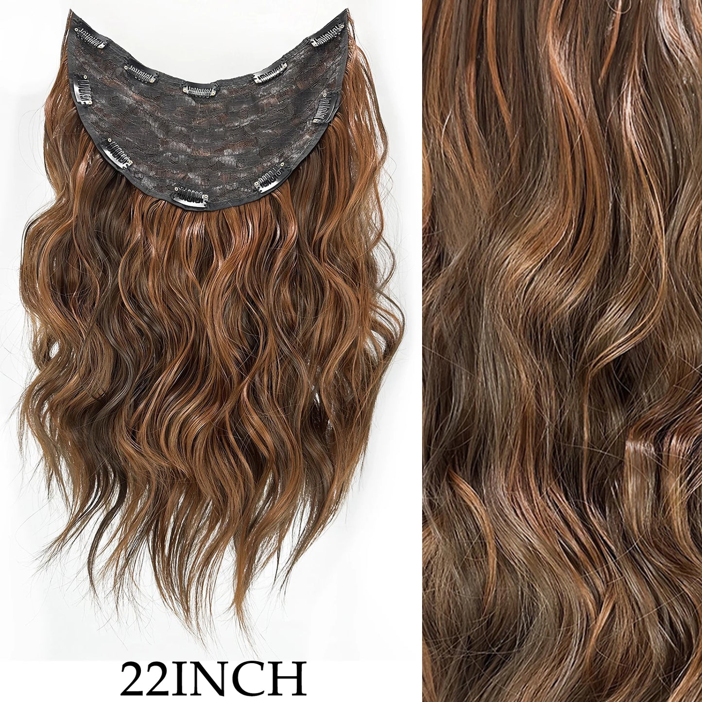 Women’s 7Pcs Hair Extensions with 16 Clips – Natural Black Straight Ombre Hairpiece