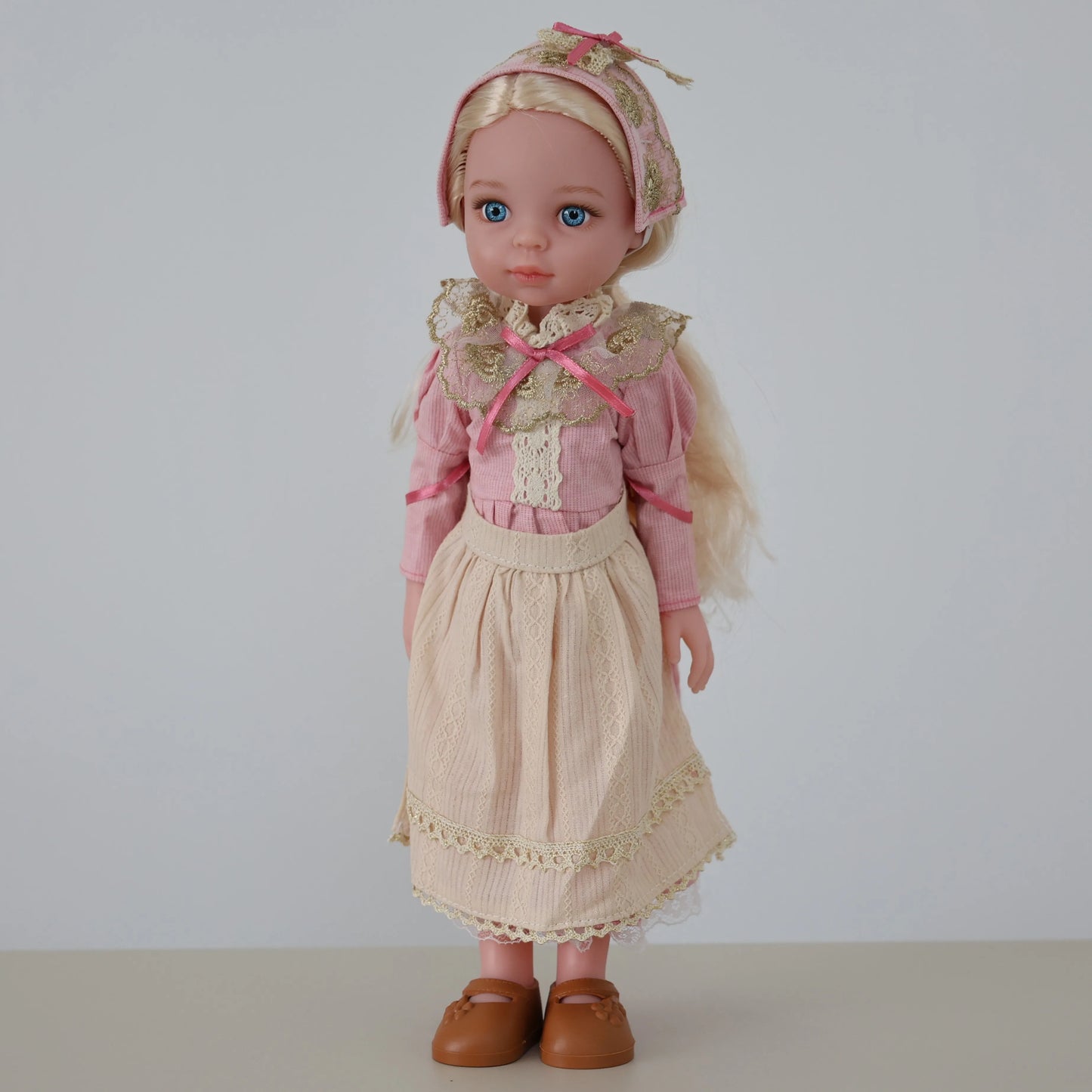 13-Inch Lifelike Girl Doll – Movable Figure with Clothes & Shoes, Realistic Toy Birthday Gift