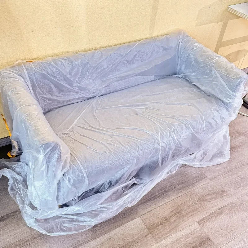 10M Pre-Taped Masking Film Disposable Dust-Proof Plastic Drop Cloth for Painting & Furniture Protection