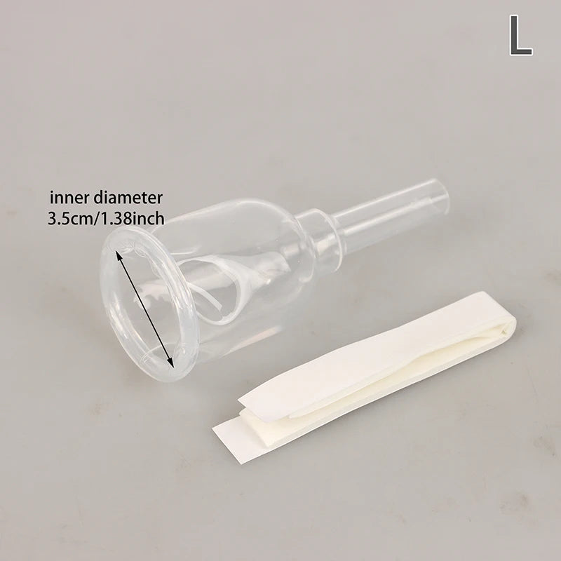 Medical Silicone Male External Catheter - Sterilized Self-Adhesive External Urine Collection Device Sizes S, M & L