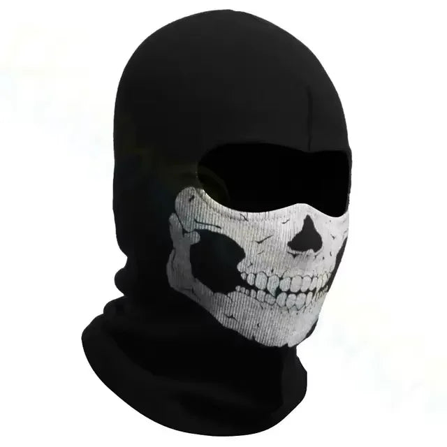Motorcycle Skull Balaclava - Windproof Full Face Mask for Motorbike, Skiing & Bicycle Helmet Liner