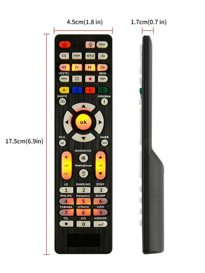 Universal RC-G008 TV Remote Control - Replacement Remote for Compatible TV Models with Night Light
