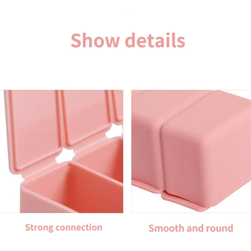 2Pcs/Set Travel Pill Box Holder – Weekly Medicine Organizer, Independent Lattice Tablet Dispenser Case