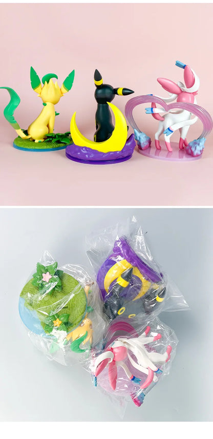 Anime Pokemon Figures – Sylveon, Umbreon, Leafeon Cute Statue Models for Tabletop Collection & Girl’s Birthday Gift