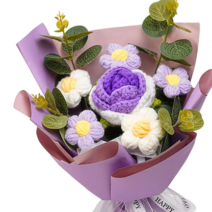 Knitted Flower Bouquet — Crochet Home Decor for Teacher’s Day, Birthday & Anniversary