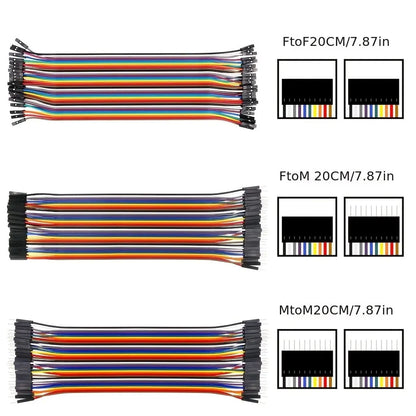 40PIN 20CM Dupont Jumper Wire Cable - Male to Male, Female to Male & Female to Female for Arduino DIY Kit