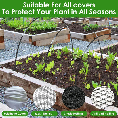 Reusable Greenhouse Plant Hoops Set - Fiberglass Grow Tunnel Support for Vegetable Garden and Seedling Arch Shed Bracket (Hot Sale)