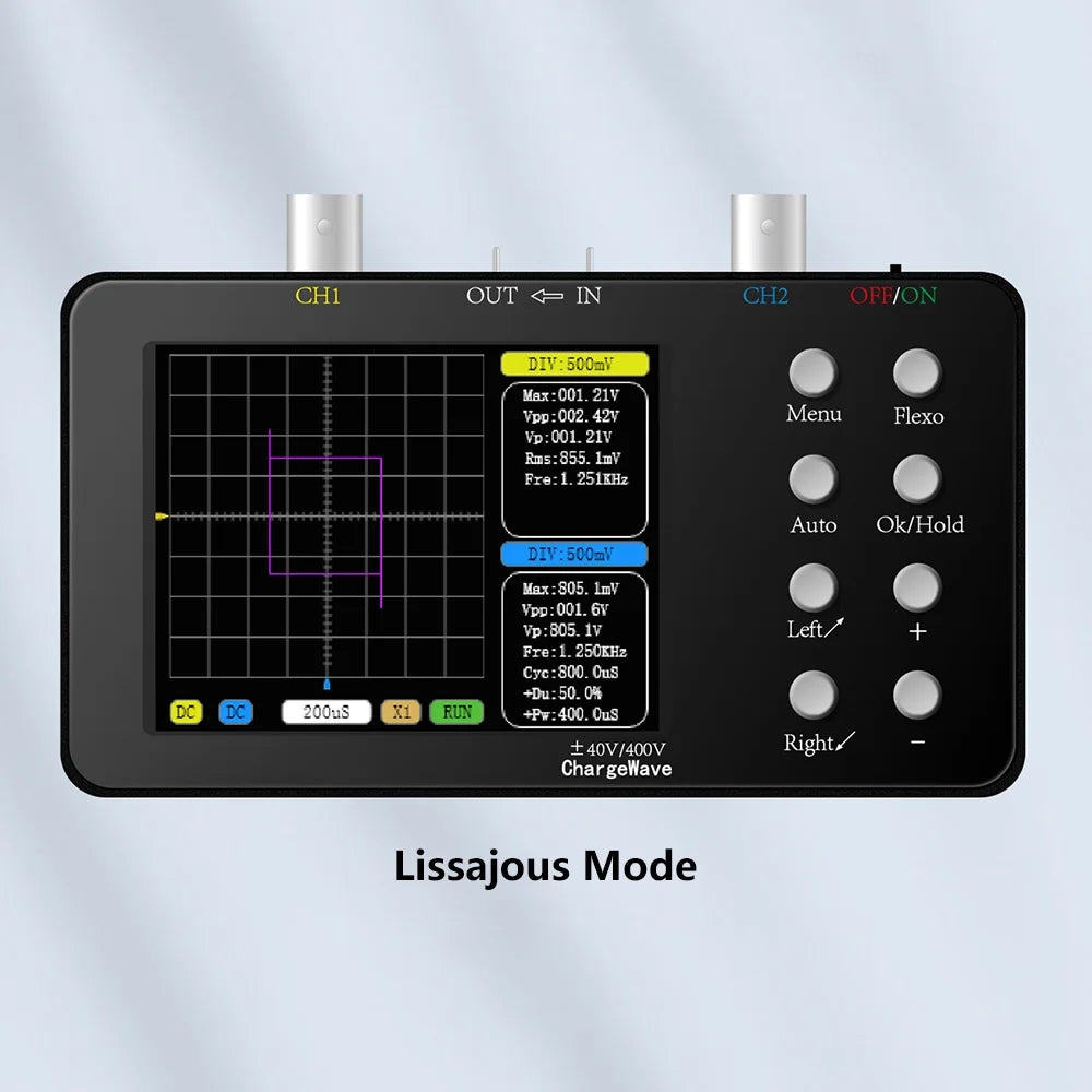 SCO2 Dual Channel Digital Oscilloscope – 50MHz PWM, 10MHz Sampling Rate, 2.5KSa/s for Electronic Repair