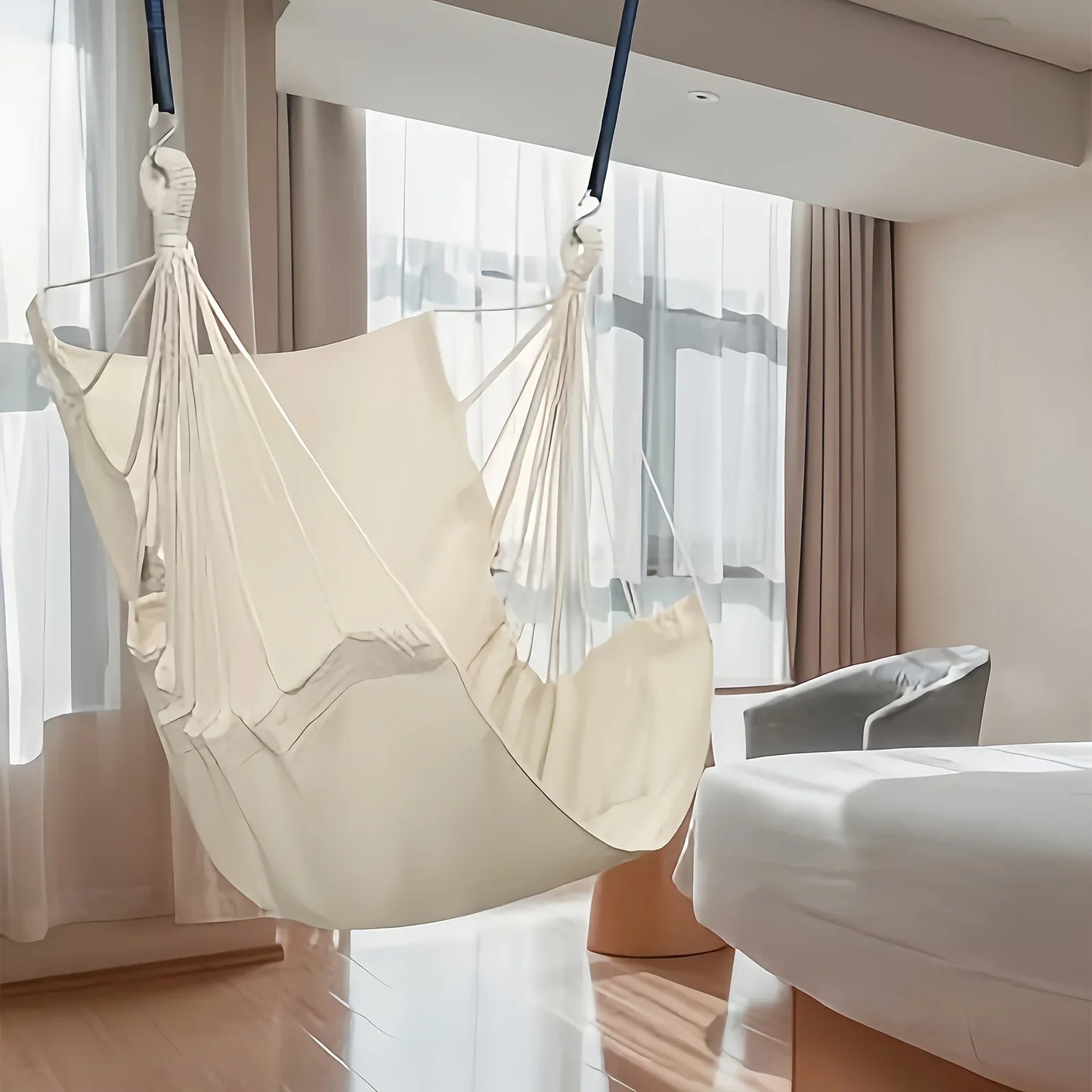 Leisure Fabric Hammock Chair – Outdoor Swing Dormitory Anti-Rollover with Storage Bag