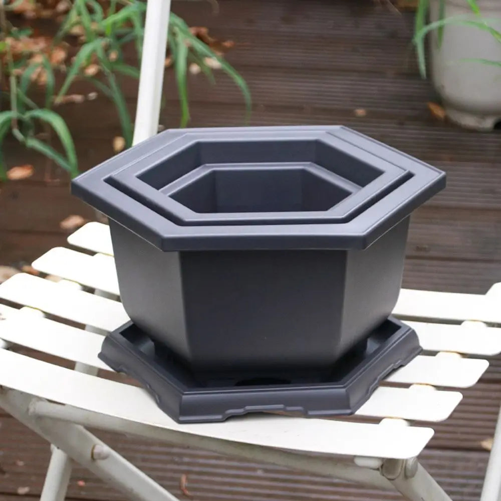 Hexagon Flower Pots – Succulent Box Planter, Plant Container for Home & Office Decor