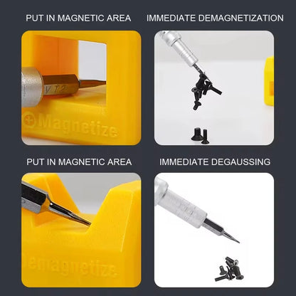 Blue Precision Magnetizer & Demagnetizer — 2-in-1 Quick Tool for Screwdrivers, Magnetize & Demagnetize